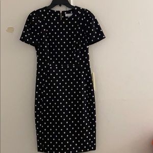 Black with white polka dot CK dress
